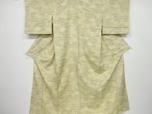 アンティーク　抽象寺院模様織り出し手織り紬単衣着物